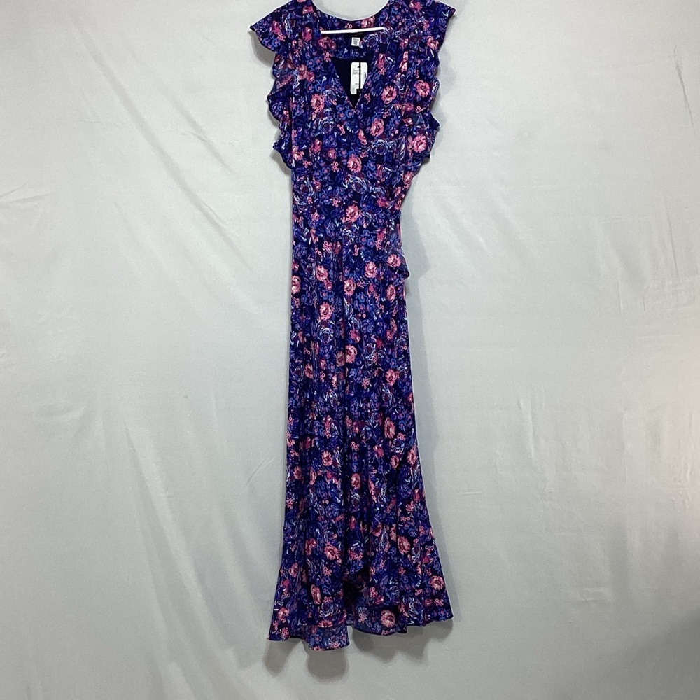 NWT XL Ava & Aiden Blue and Pink Floral Maxi Dress - Picture 1 of 12